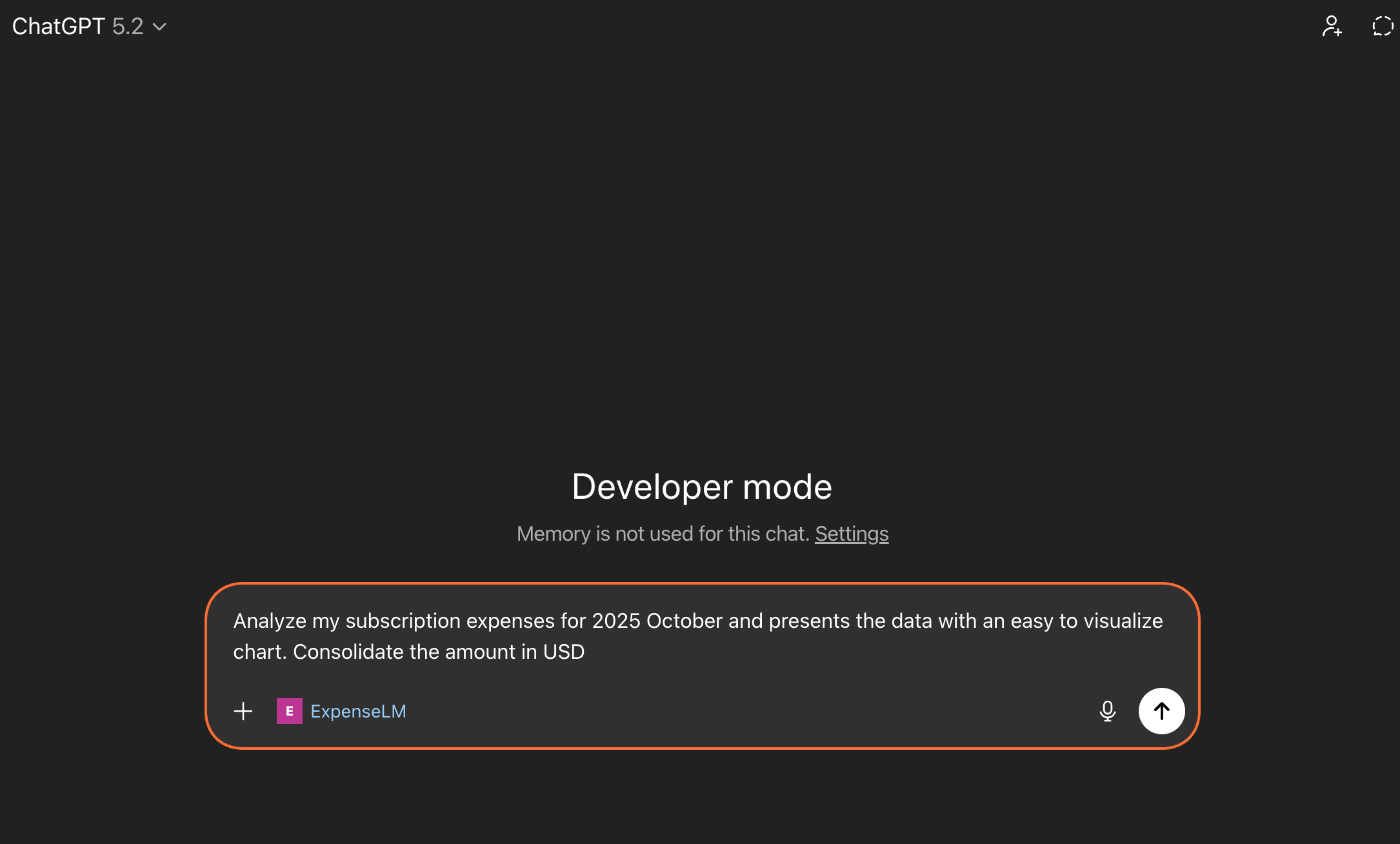 ChatGPT chat - expense analysis prompt