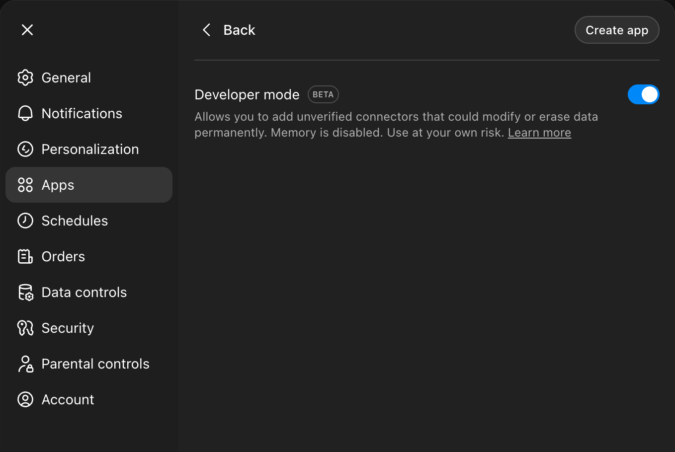 ChatGPT turn on developer mode