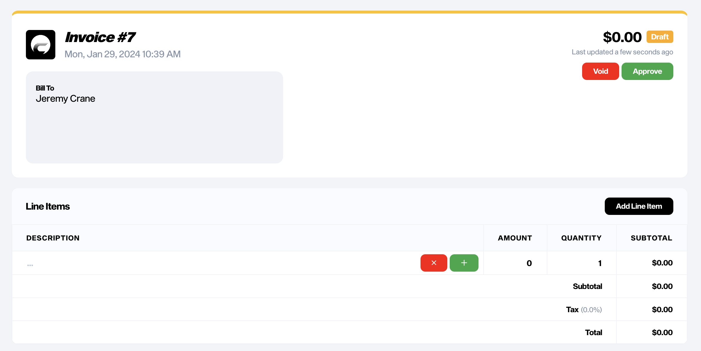 invoice generate detail
