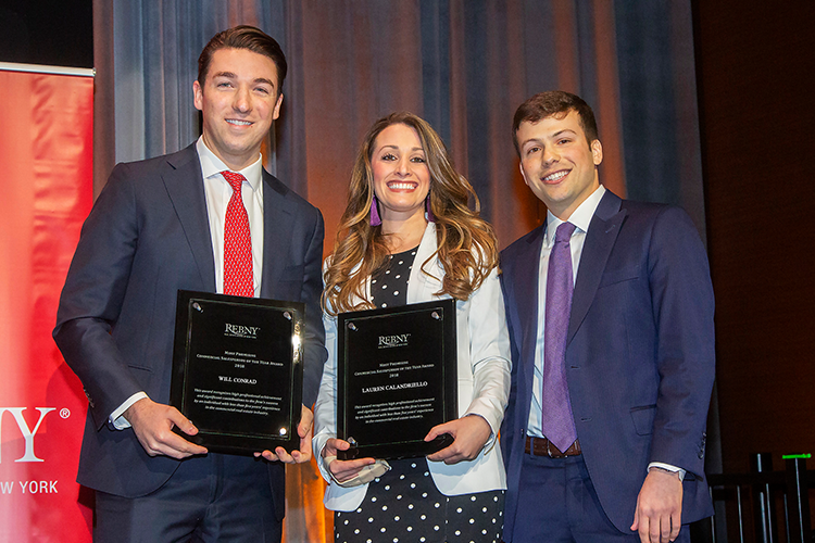 REBNY Awards Commercial Rookies Lauren Calandriello of JRT Realty Group and Will Conrad of Cushman & Wakefield