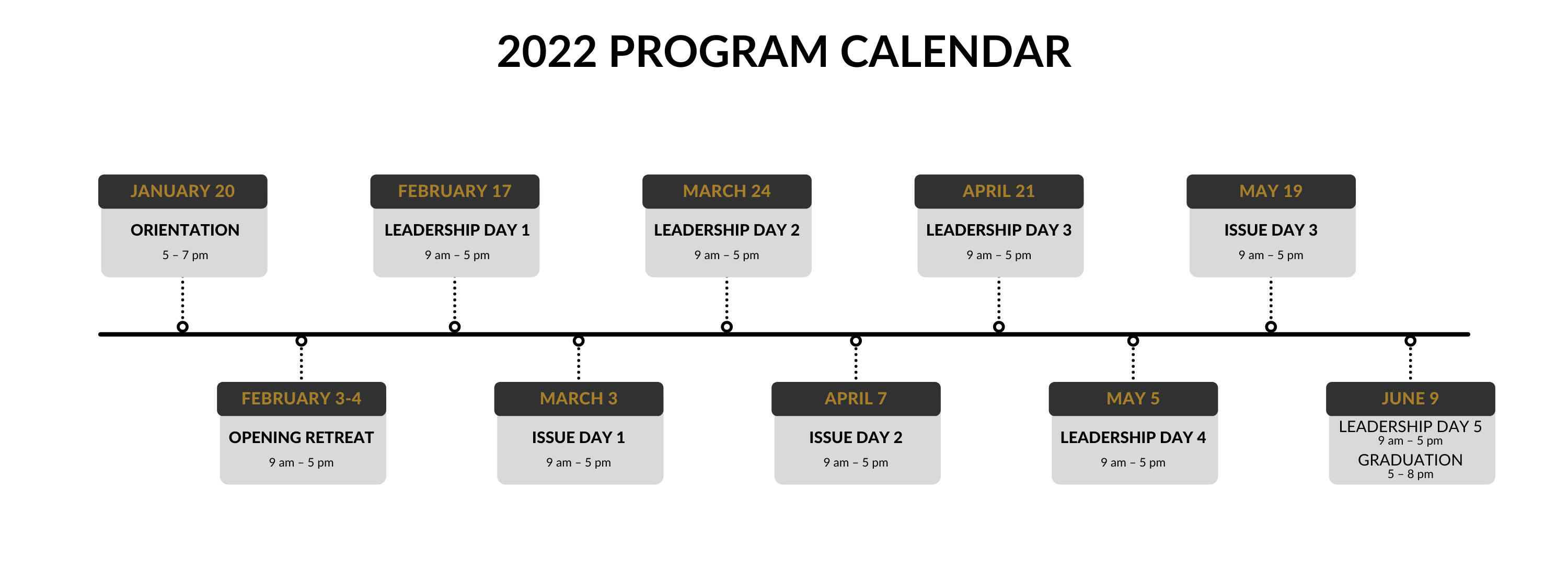 2022 Program Calendar