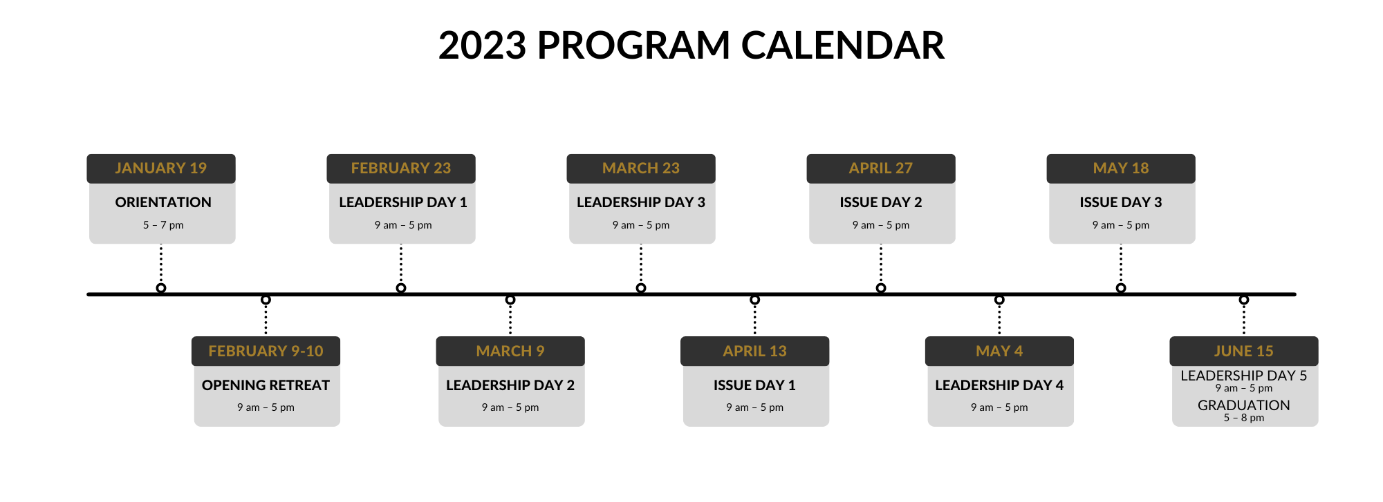 2023 Program Calendar