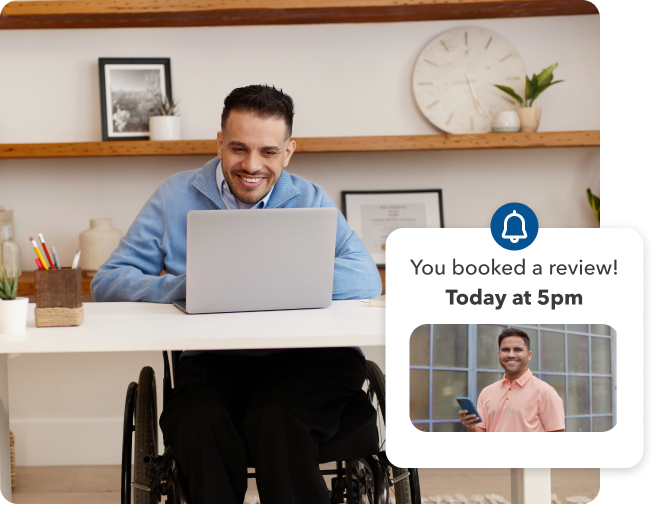 Booking a review with an expert-desktop
