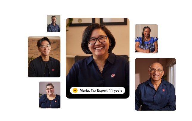 A collage of six TurboTax experts. Main image of Maria, a tax expert of 11 years.