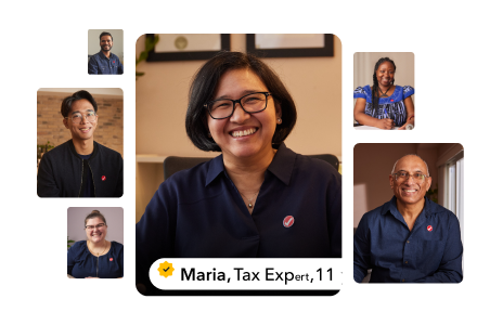 A collage of six TurboTax experts. Main image of Maria, a tax expert of 11 years.