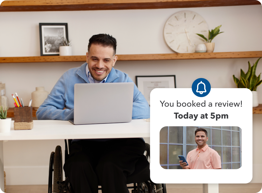 Booking a review with an expert-mobile