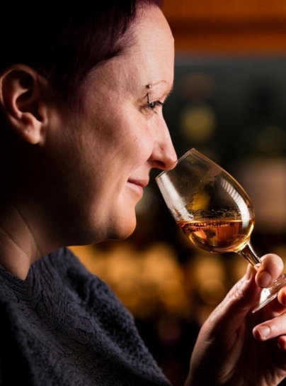 Emma Walker, the Johnnie Walker Master Blender at work in the distillery