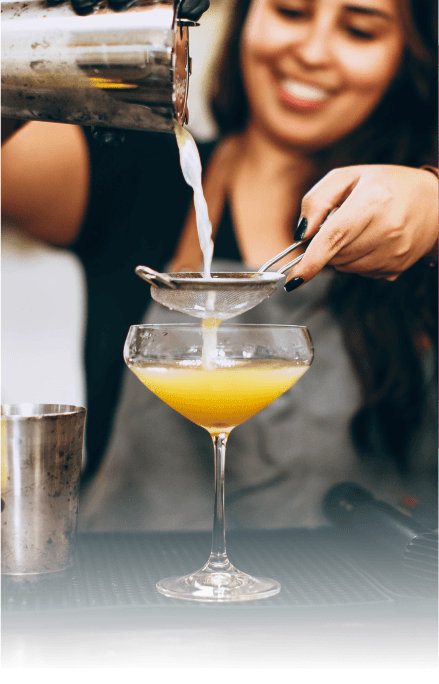 bar tender making drink
