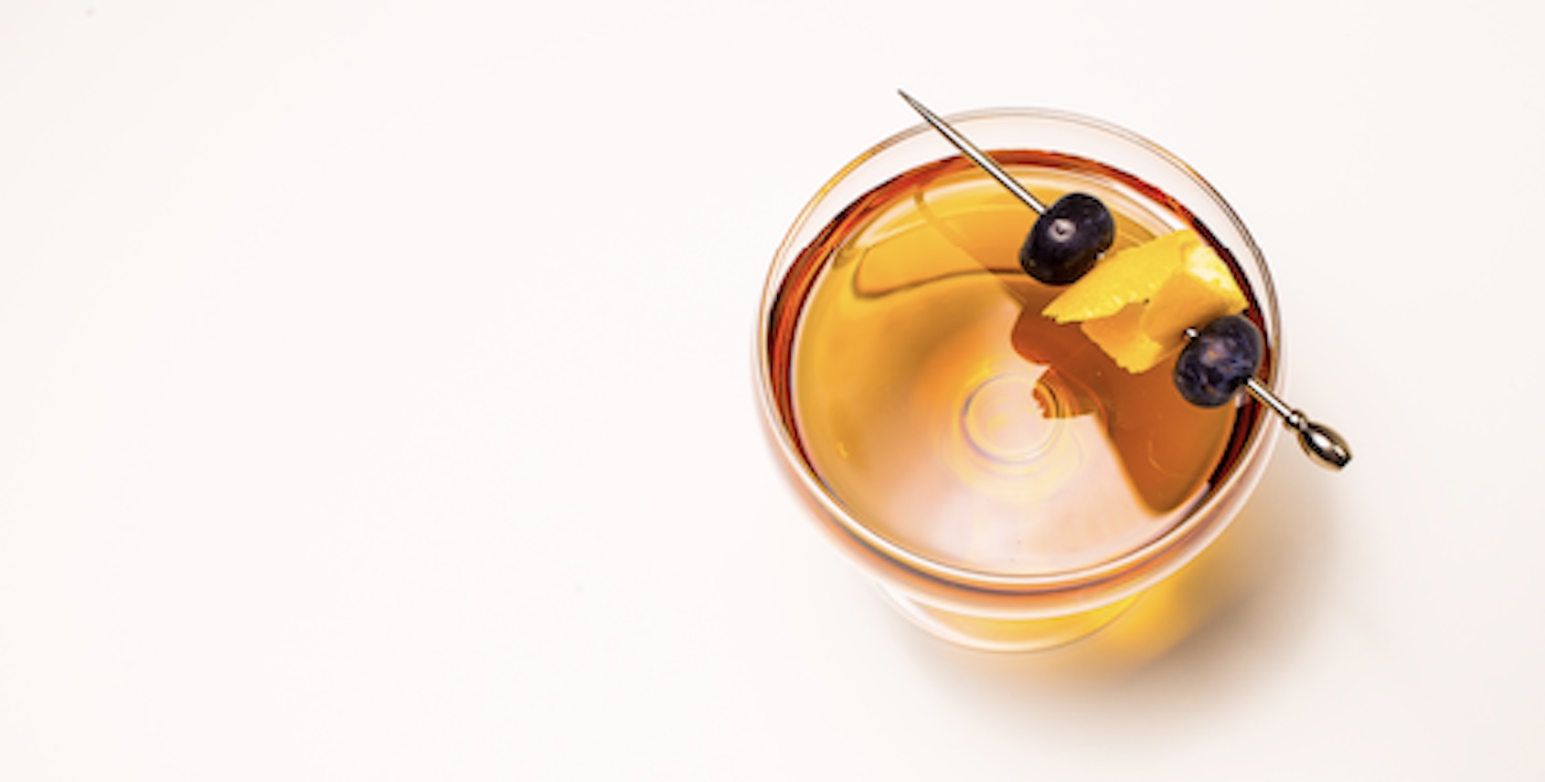 Aperitif drink with garnish