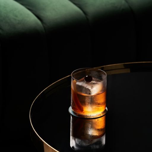 Old fashioned cocktail in a modern serve 