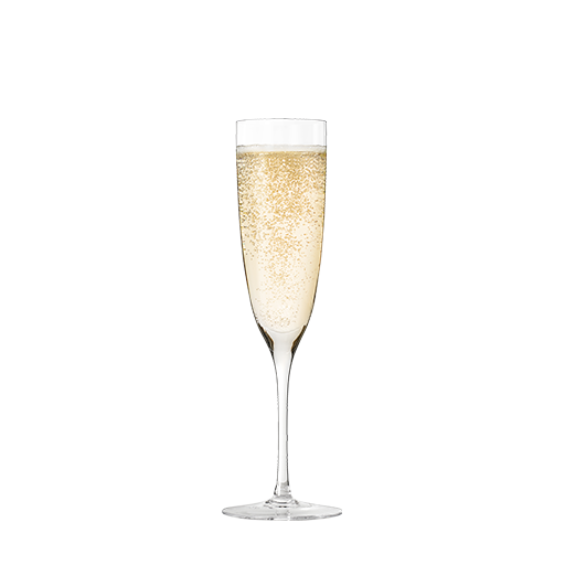 Champagne cocktail in flute glass