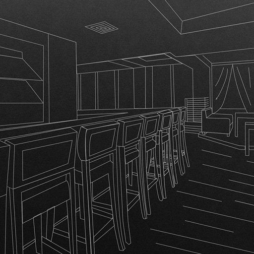 Blueprint of a bar layout