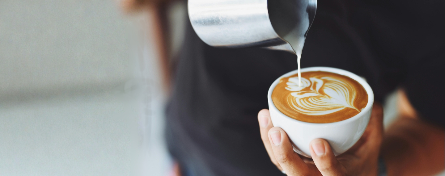 Bartender with coffee cocktail