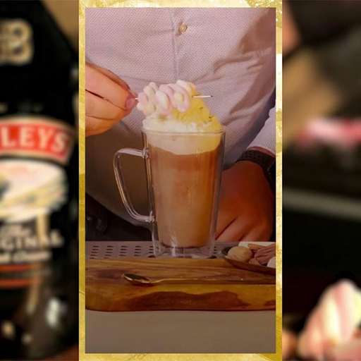 Porción de chocolate caliente Baileys