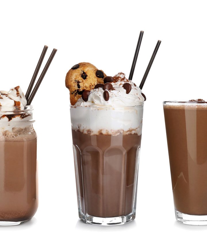 Selección de cócteles a base de chocolate