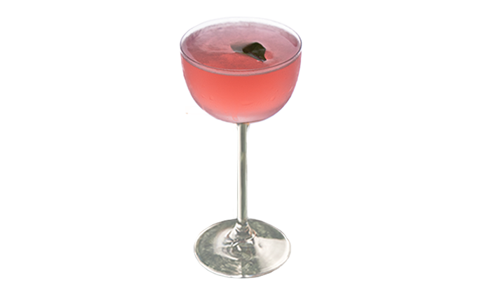 Rose and rubarb cocktail