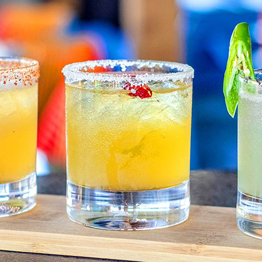 Mini cocktails with garnish 