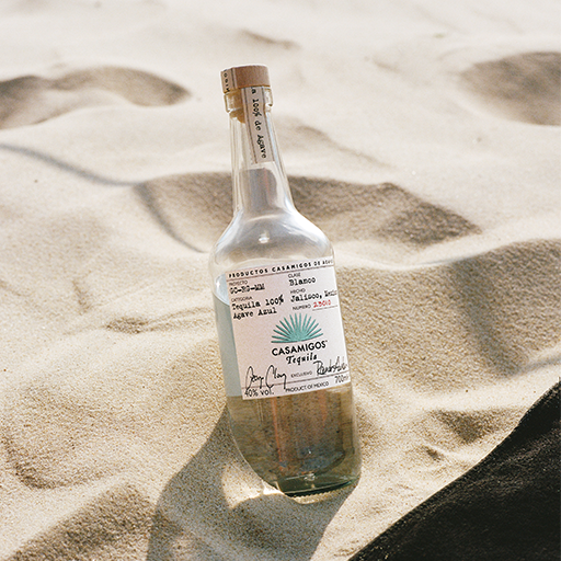Casamigos bottle in sand