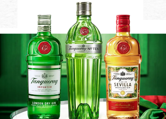 Imagem de alguns tipos de Gin Tanqueray