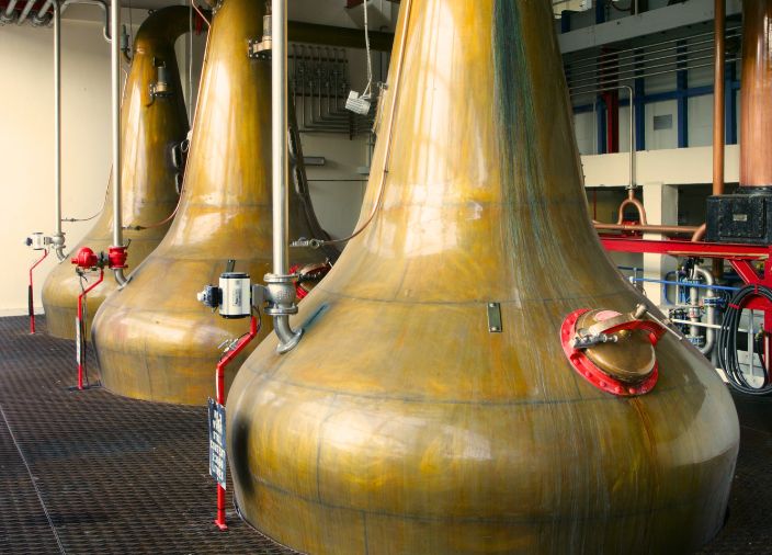 Inside the Glendullan Distillery.