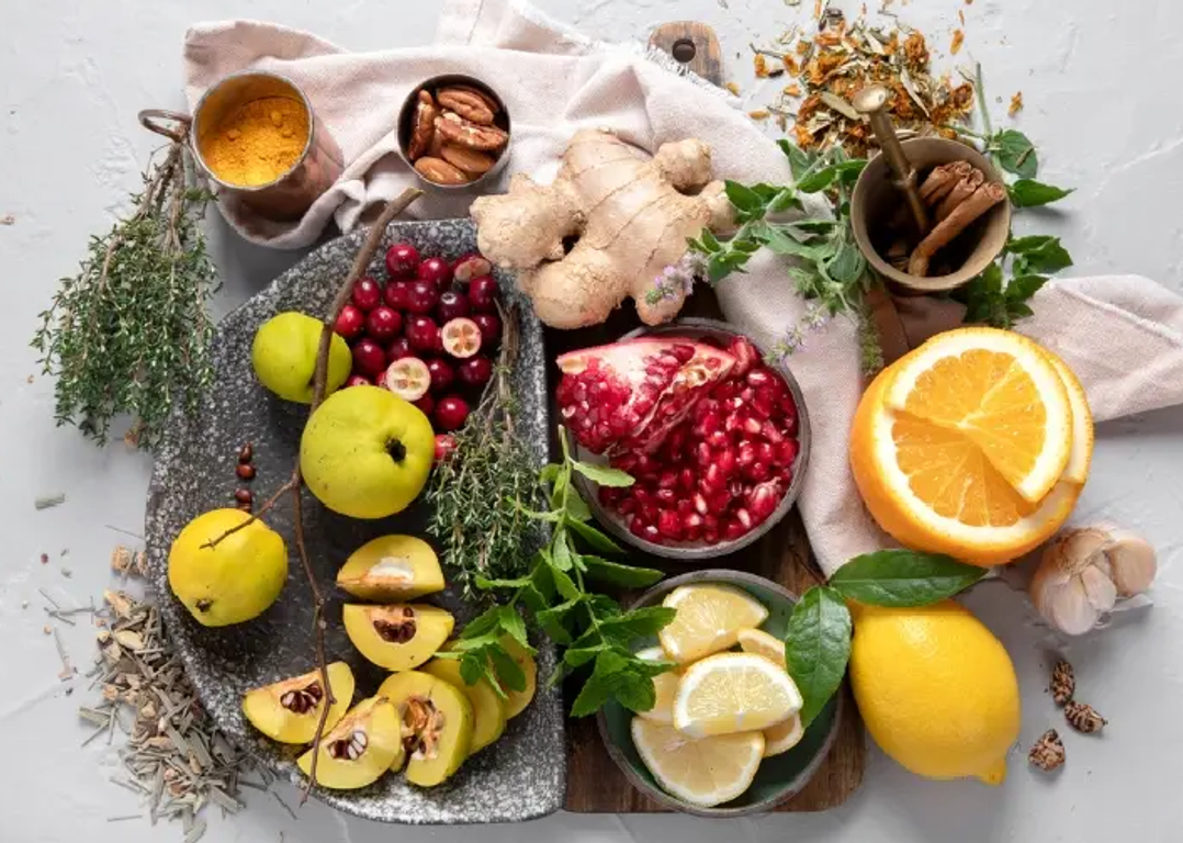 conjunto de verduras y frutas 