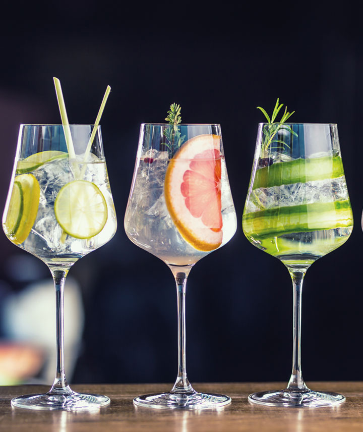 a selection of gin cocktails
