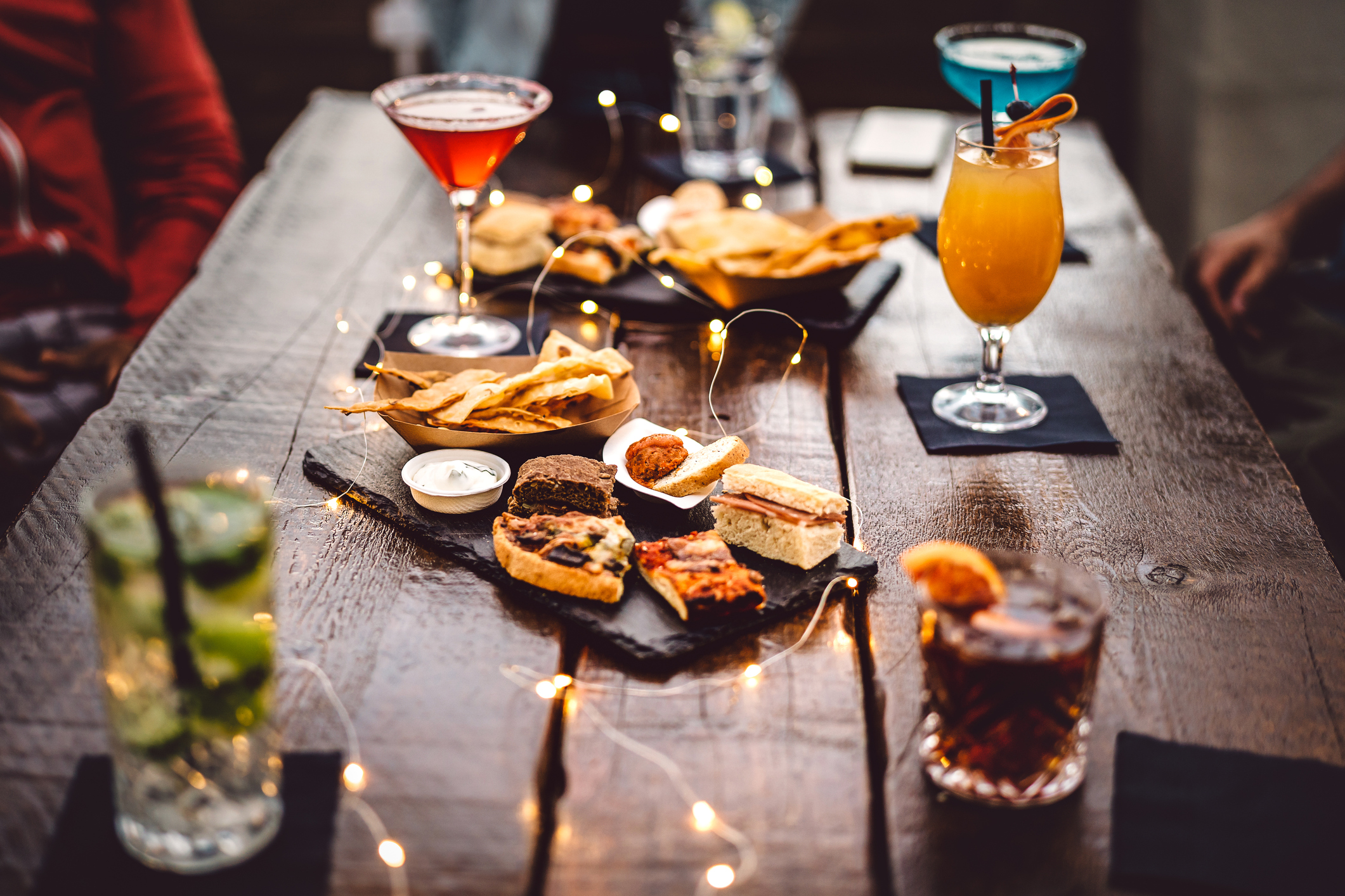 Cocktails served with food