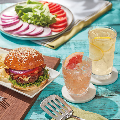 Burger and cocktails