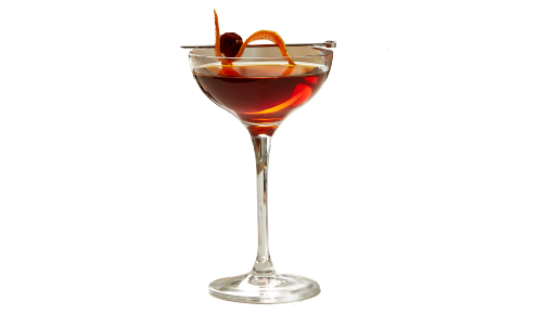 Receta red rye finish manhattan