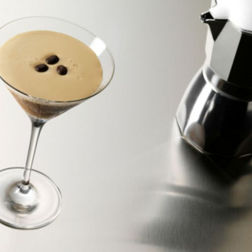 Nahaufnahme Espresso-Martini in einem Martini-Glas