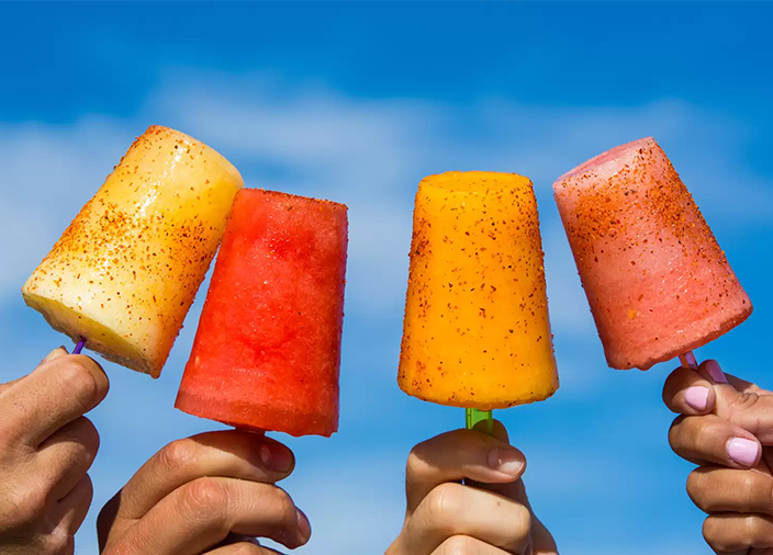 Frozen cocktails on popsicle sticks