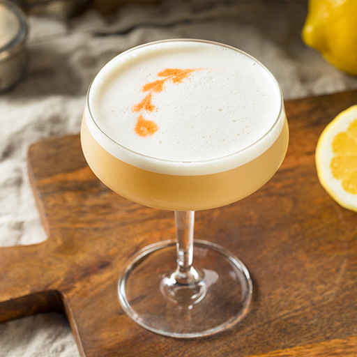 Cocktail with foam and foam art