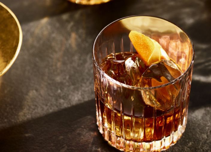 Garnished cocktail
