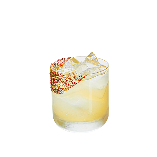 Cocktail with red flavoring on the rim