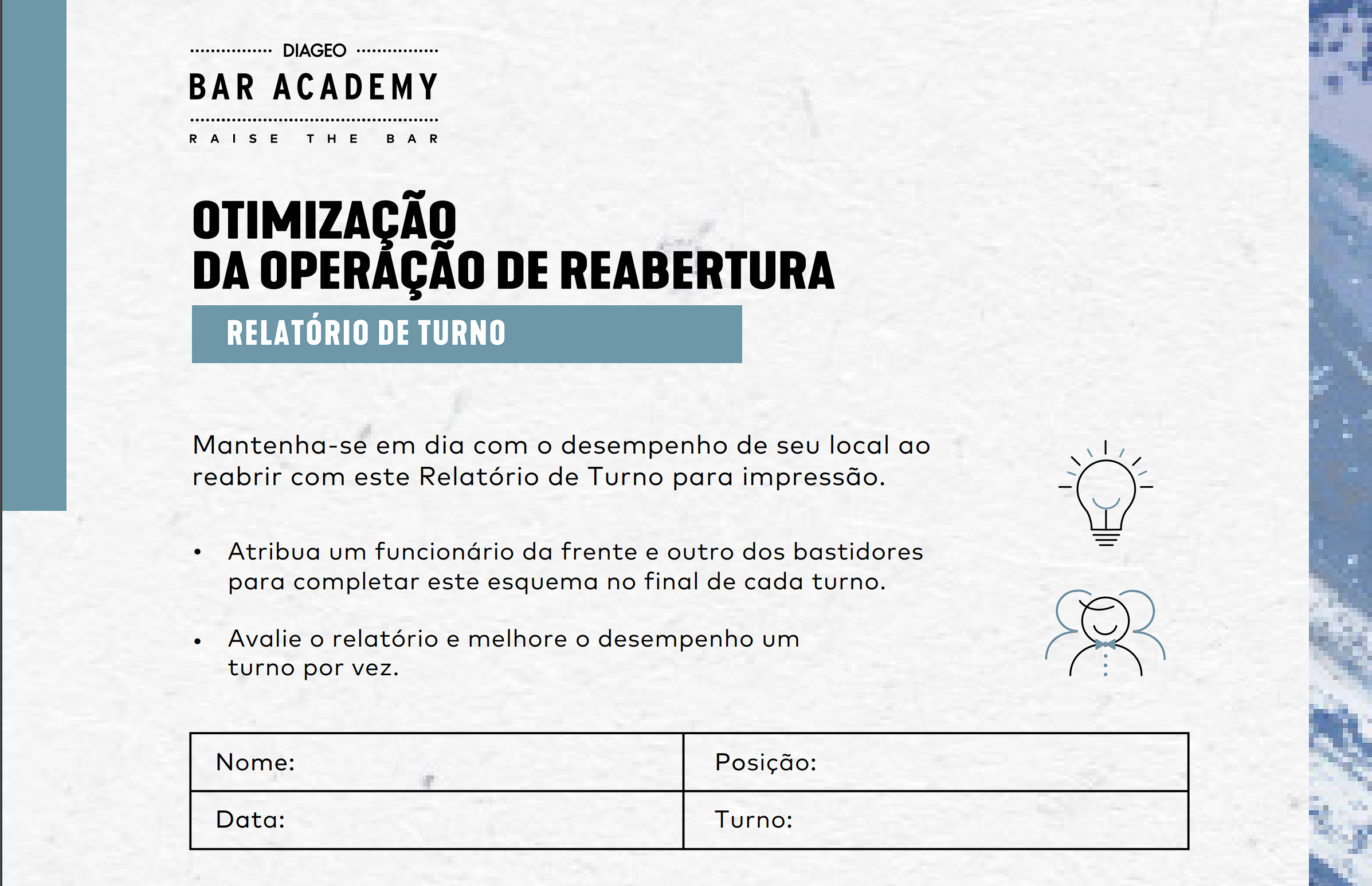  Printscreen da capa da tool "relatório de troca de turnos" 