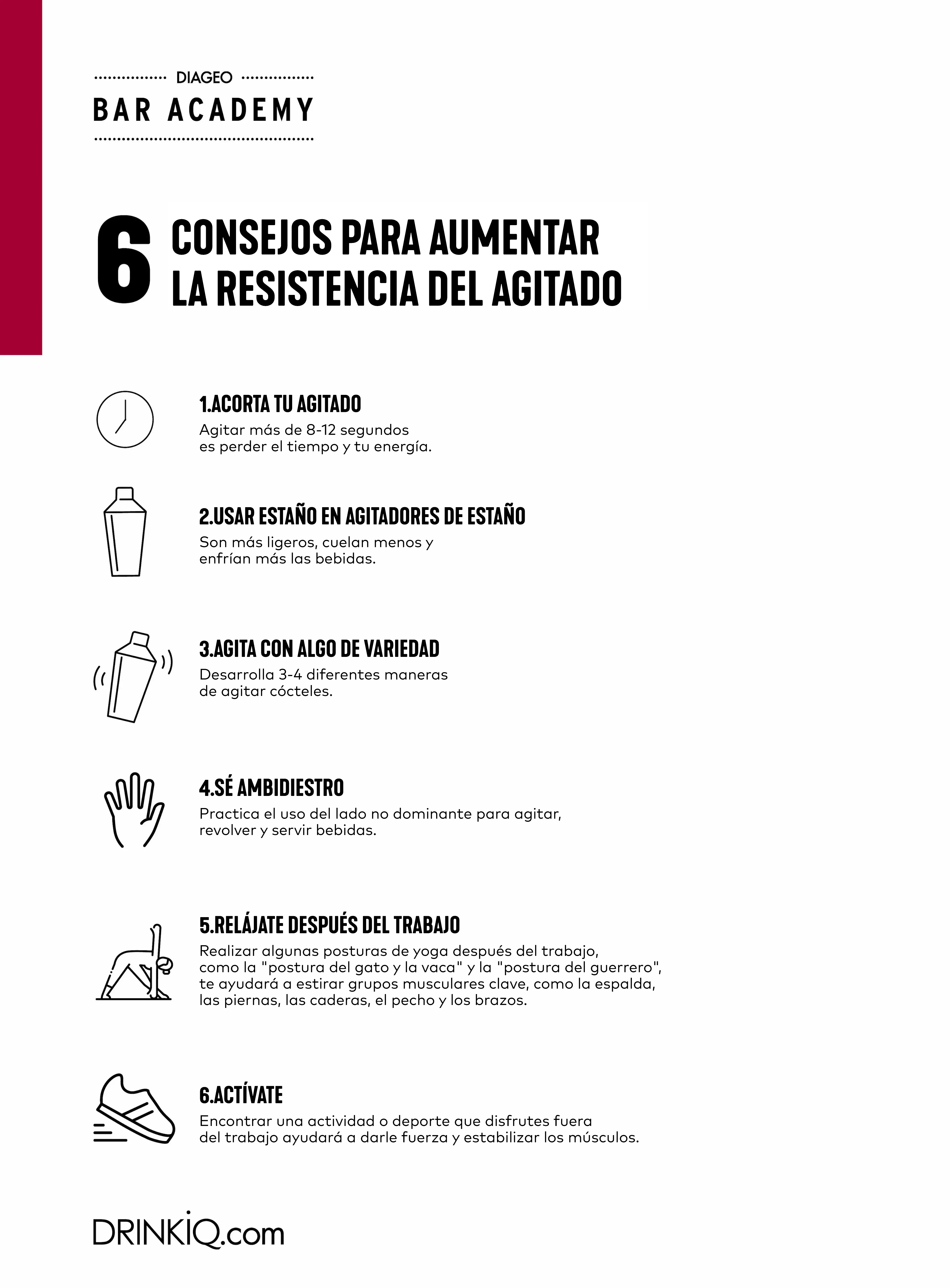 Infografía: 6 Consejos para Desarrollar Resistencia con la Coctelera. (Posiblemente necesite ser rediseñada)