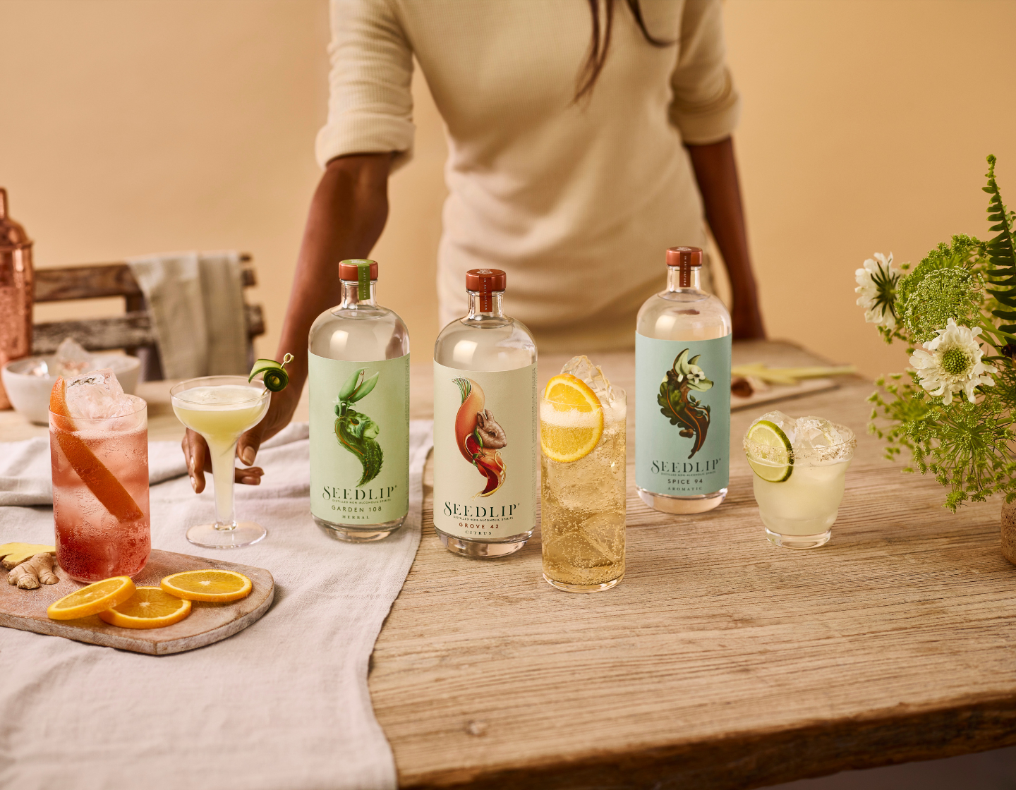 different bottles of seedlip