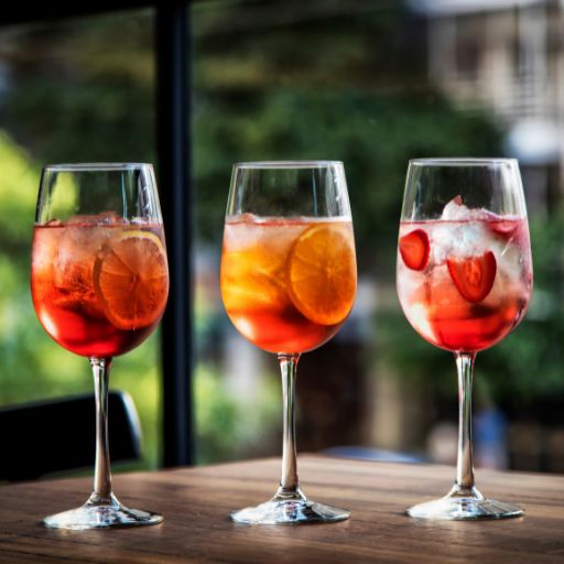 3 glasses of different