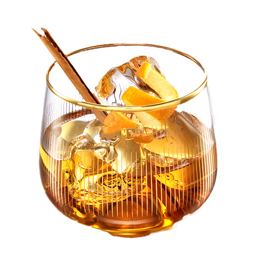 Cocktail in a Tall Glass with Lemon Garnish 