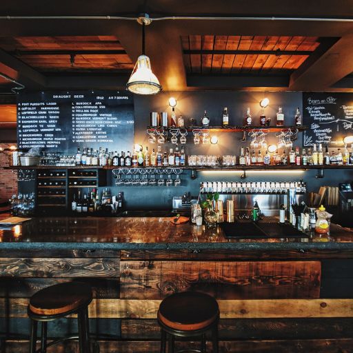 Dimly lit bar