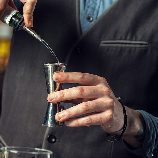 bartendering pouring into a glass