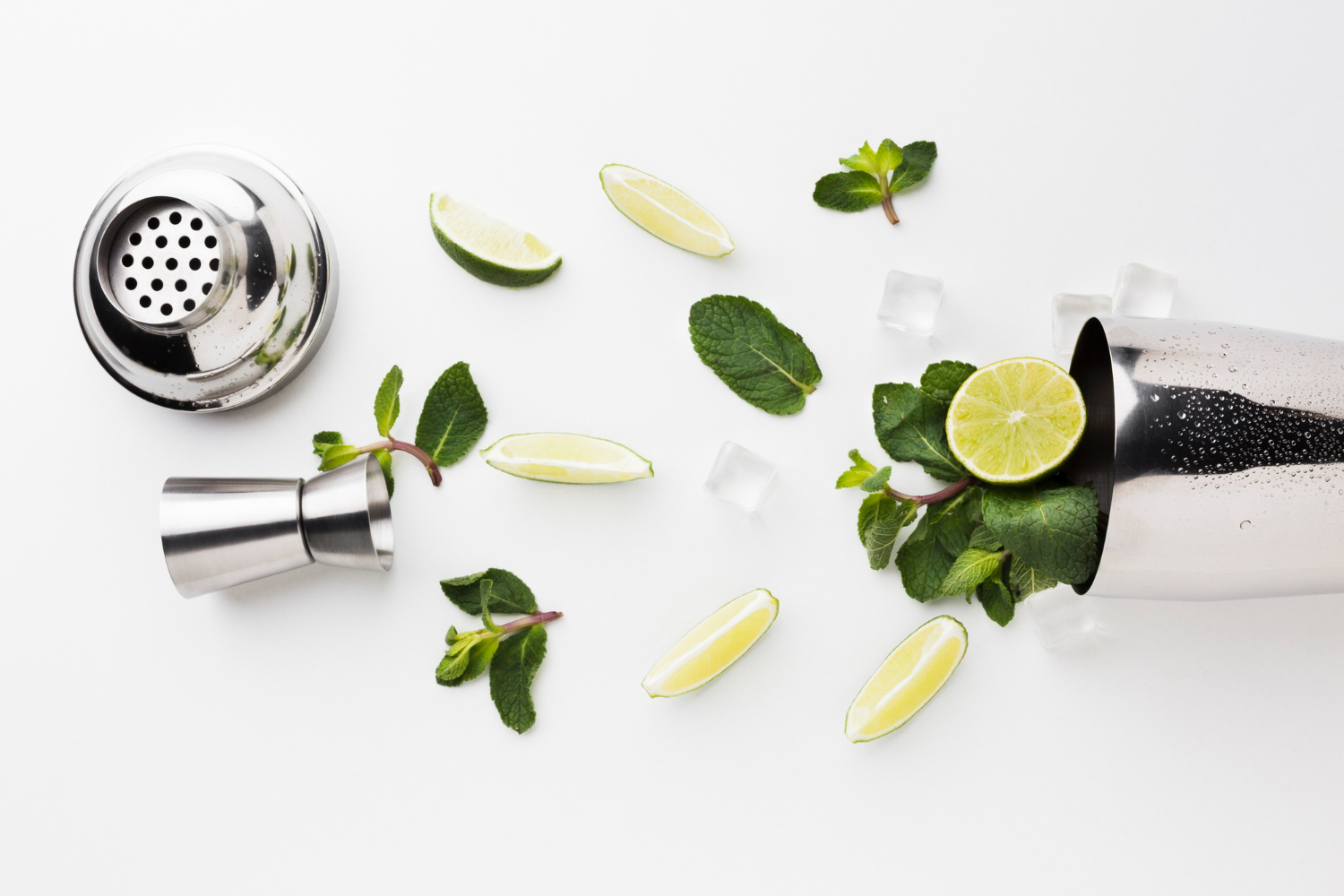 COCTELERA CON LIMON Y MENTA
