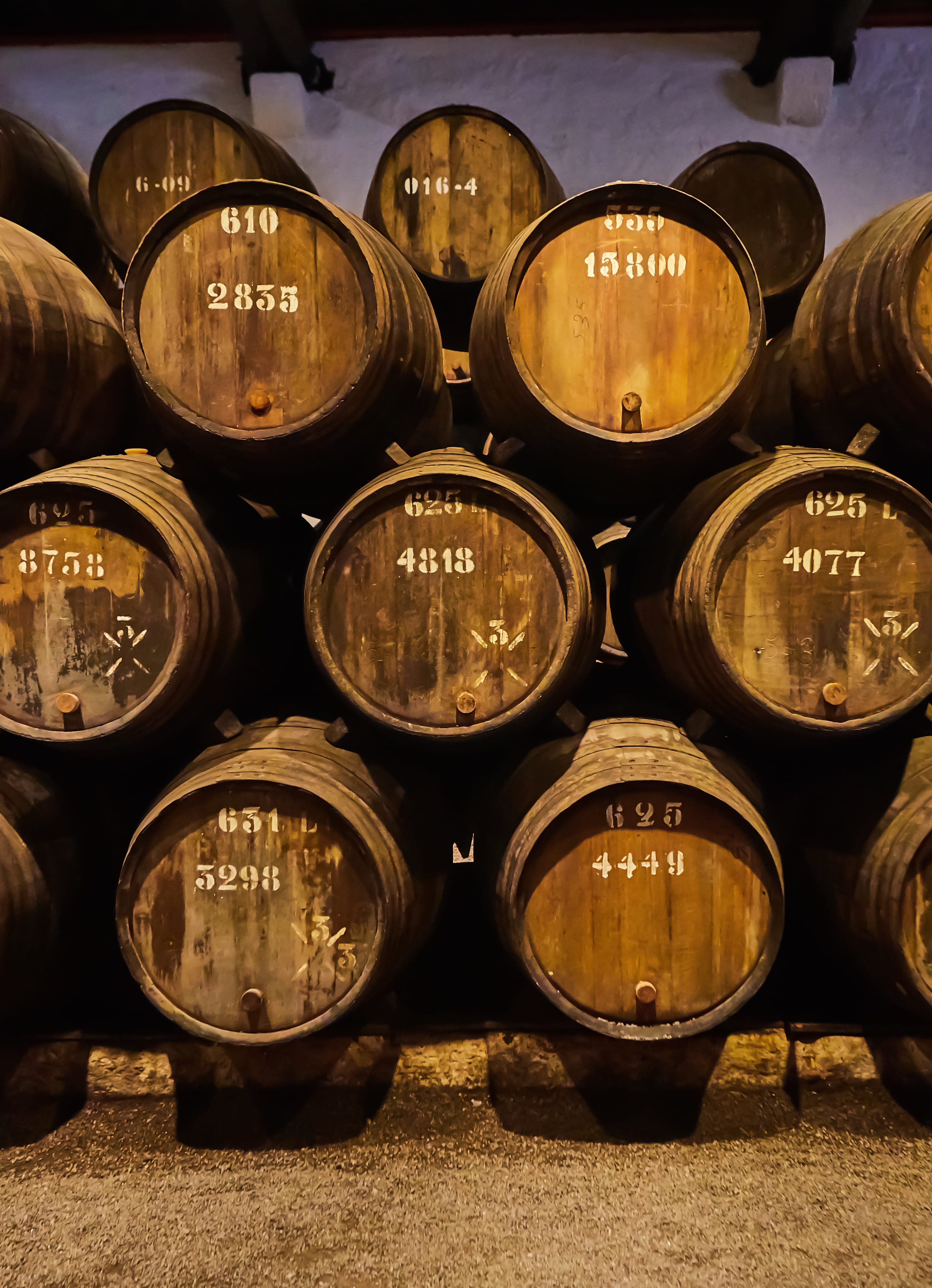 depósito de barris de envelhecimento de conhaque