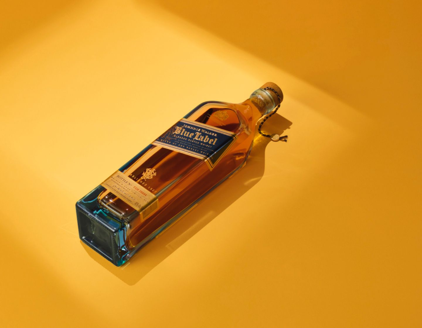 A bottle of Johnnie Walker blue label