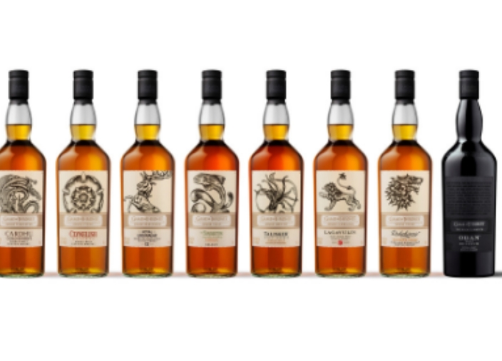 Colección de botellas The Game of Thrones Single Malt Edición limitada