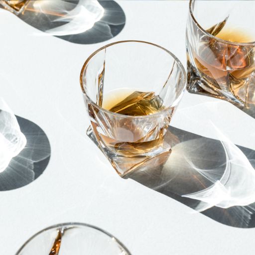 Cognac glasses on a white background