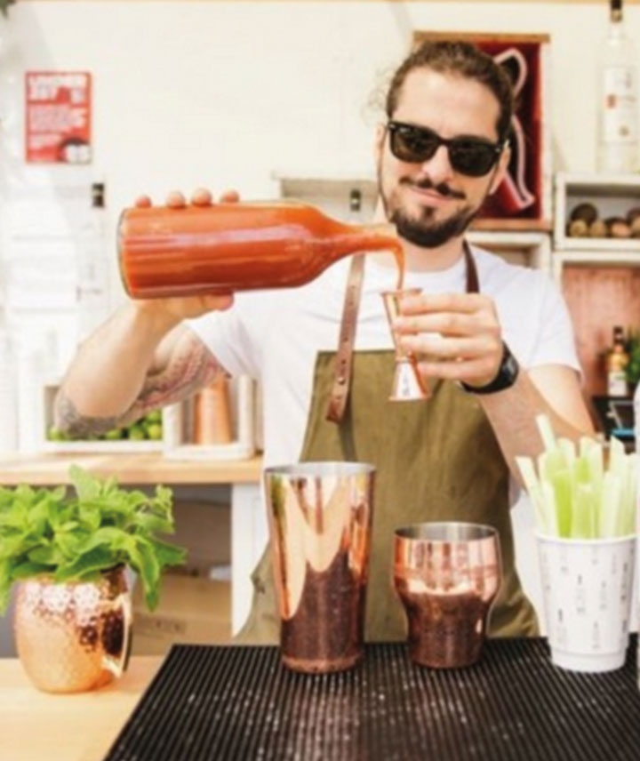 bartender pouring