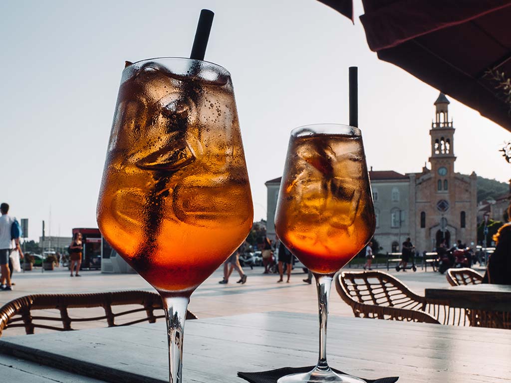 Drinks on table