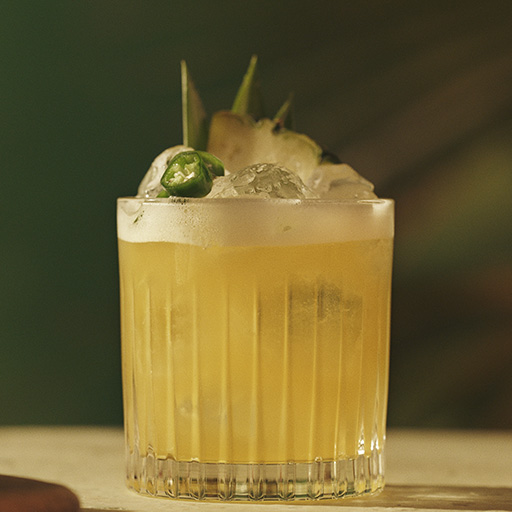 Cocktail with foam and garnish