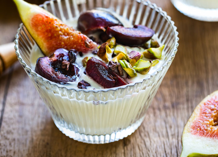 Cocktail glass with fig based cocktail